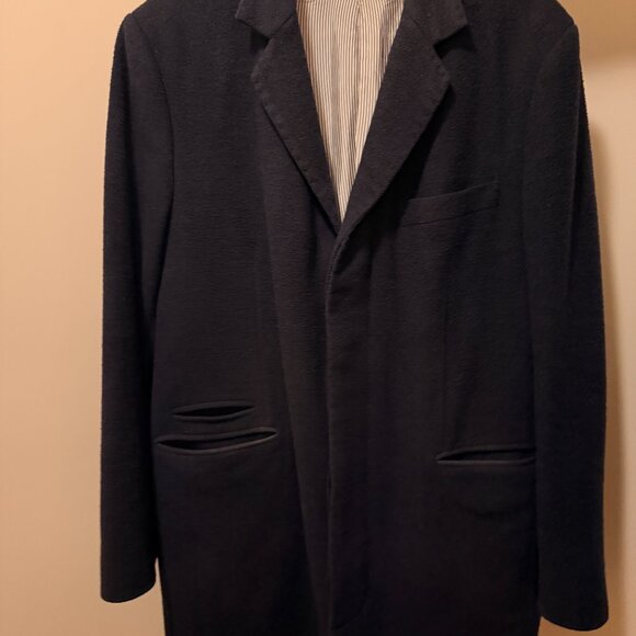 Brooklyn Tailors BKT75 Slim Fit Single Breasted Topcoat in Navy SZ M - Picture 2 of 6